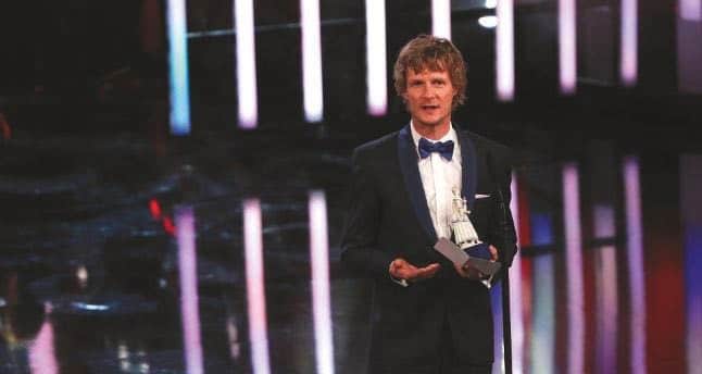 Matthias Fleischer mit seinem zweiten Bayerischen Filmpreis.